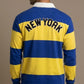 Varsity Striped Rugby Shirt –  NY Royal Blue & Yellow
