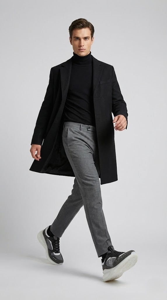Karl Lagerfeld Grey &amp; Black Paneled Runner Sneakers