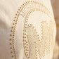 Michael Kors Studded MK Circle Logo T-Shirt - White/Gold