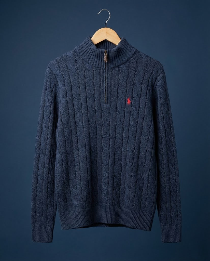 Men's Luxury Cable Knit Quarter-Zip Sweater by Polo Ralph Lauren