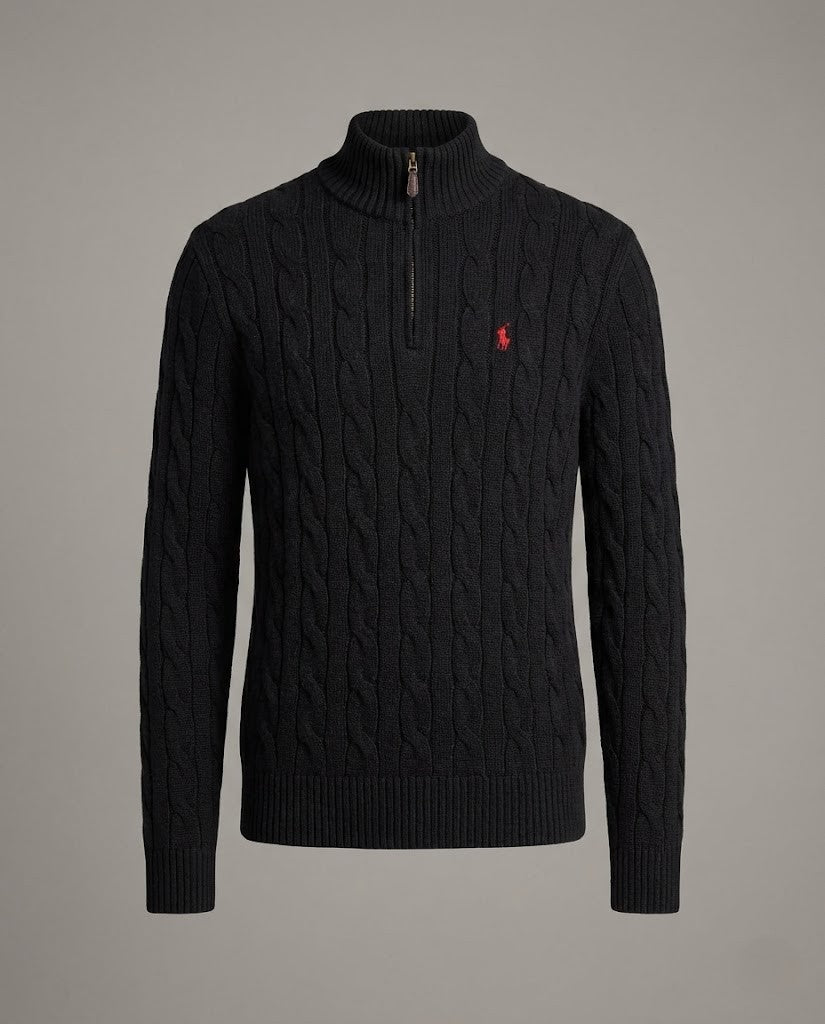 Men's Luxury Cable Knit Quarter-Zip Sweater by Polo Ralph Lauren