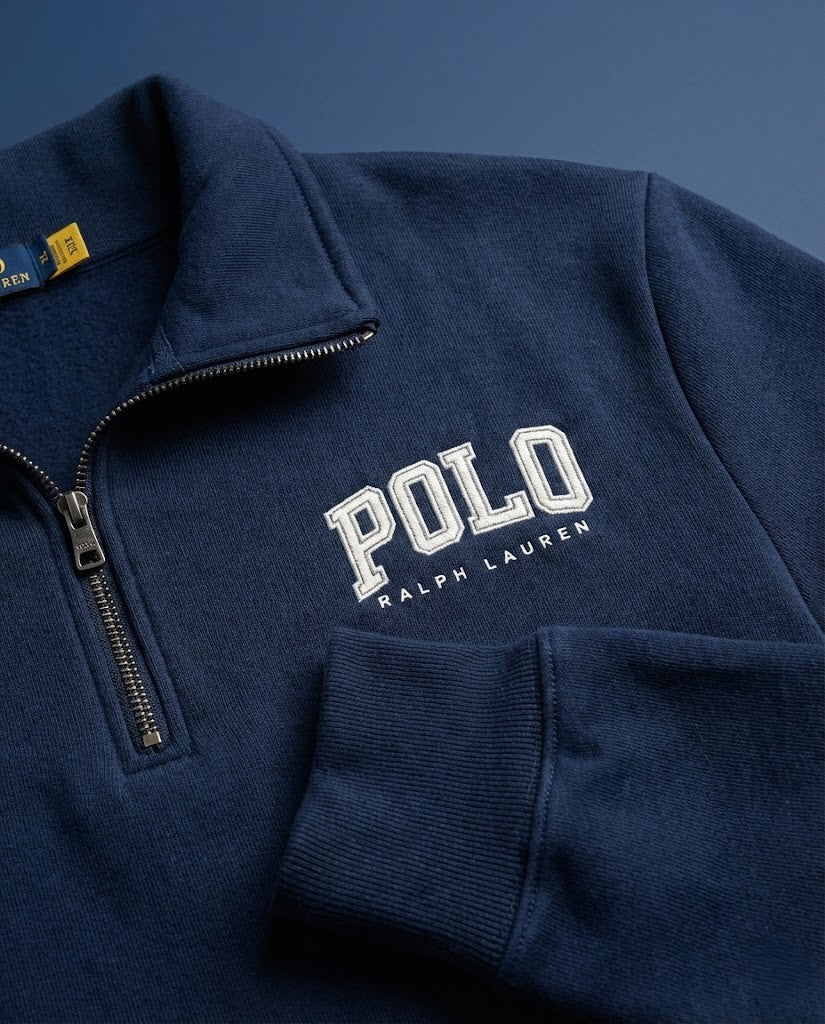 Polo Ralph Lauren Men's "POLO" Logo Fleece Quarter-Zip Pullover