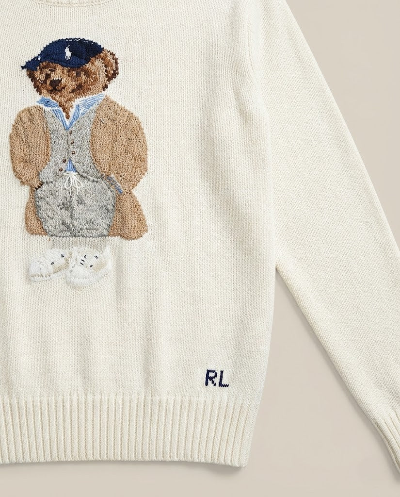 Polo Ralph Lauren Iconic Polo Bear & Husky Cotton Sweater - Beige