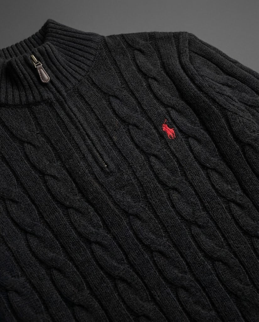 Men's Luxury Cable Knit Quarter-Zip Sweater by Polo Ralph Lauren